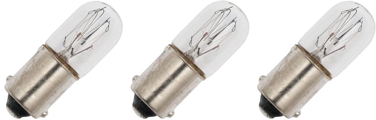 Miniatuur Signaallamp Ba9s 240V 4W - 16 mAh - 3 stuks - T10 Gloeilamp Ø10mm - 28mm - 2500K - Dimbaar