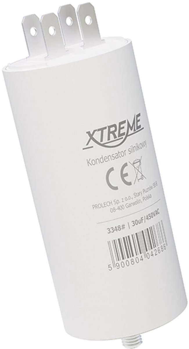 XTREME Motorcondensator 30µF 450V AC - Met Faston Aansluitingen - Start/Bedrijf