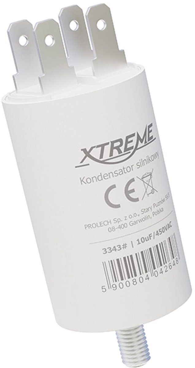 XTREME Motorcondensator 10µF 450V AC - Met Faston Aansluitingen - Start/Bedrijf
