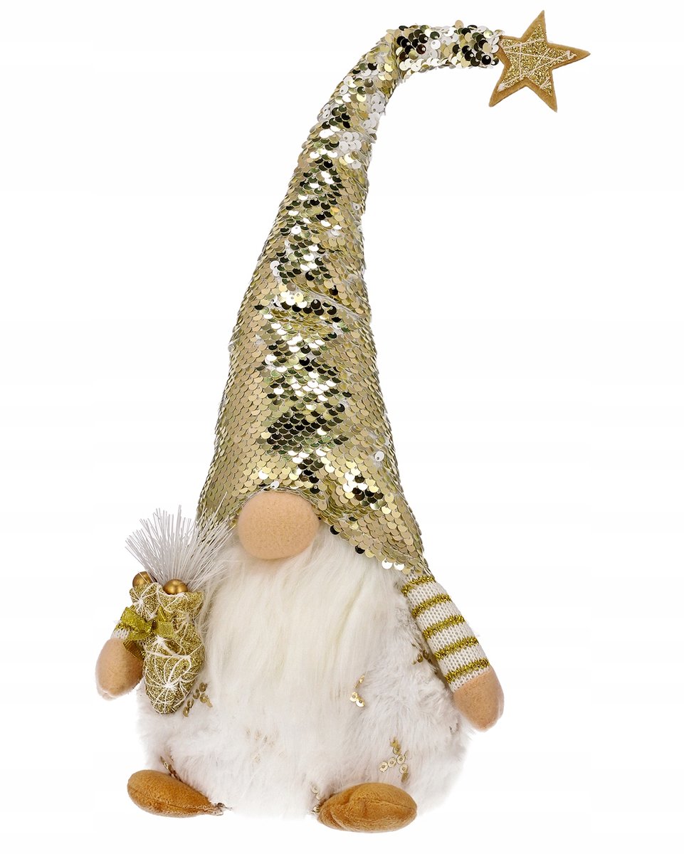 Grote kerstkabouter gnoom 47 cm kerstman wit met verlichting JUMIhome
