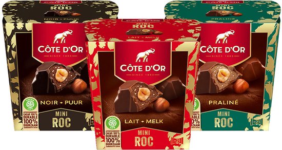 Côte d'Or Mini Roc Collection: Melk, Praliné & Puur - 585g | bol