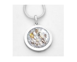 Assieraad Asketting Ashanger Urn Crematie as van mens of dier verwerkt in sieraden asjuweeltje asbestemming zilver circel