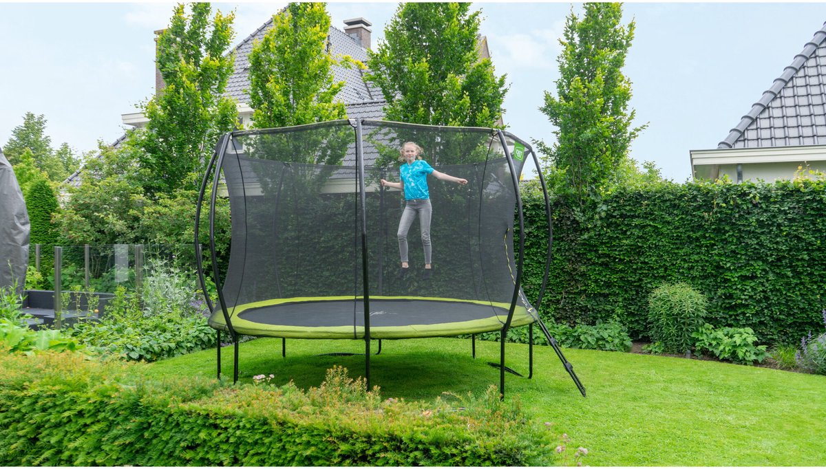 EXIT Silhouette Trampoline ø244cm - Op Poten - Rond - Trampoline Buiten - Voor Kinderen - Groen — afbeelding 6