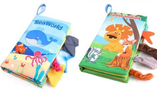 Vicloon Baby zachte boeken, Baby baddoek boek, Rustige Boeken voor 0-3 jaar oude peuters kinderen, 3D Zintuiglijke