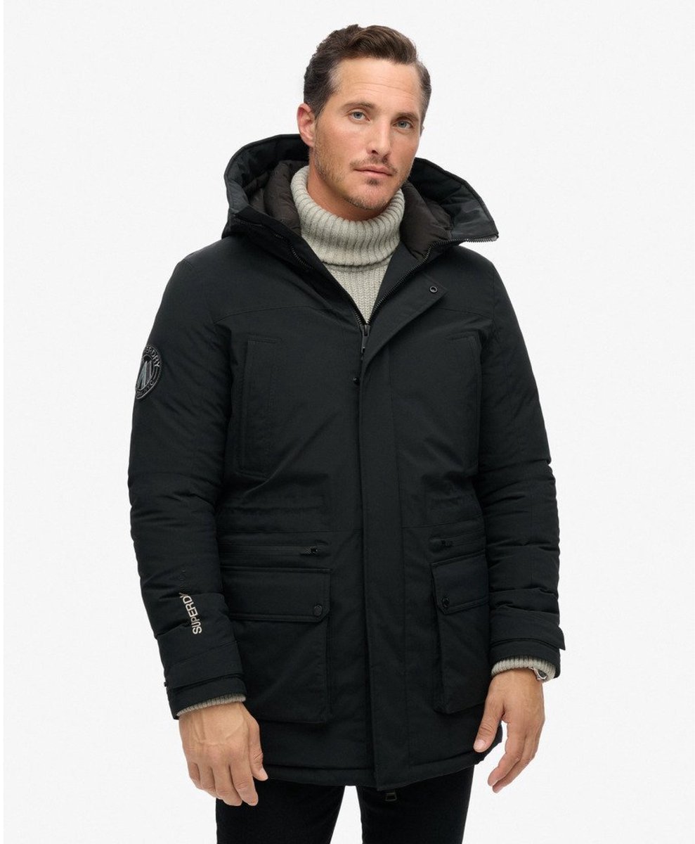 Superdry City Padded Parka Winterjas Heren Zwart
