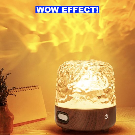 Lampe Havie - Lampe Lunie - Veilleuse Enfants et Bébé - Lampe de chambre - Table de chevet - Projecteur d'aurores boréales - Lampe cube - Lampe en Crystal - Lampe Wave - Cube Wave - Lumière ondulante sur Water - Projecteur Ocean - Cristal - Aurora