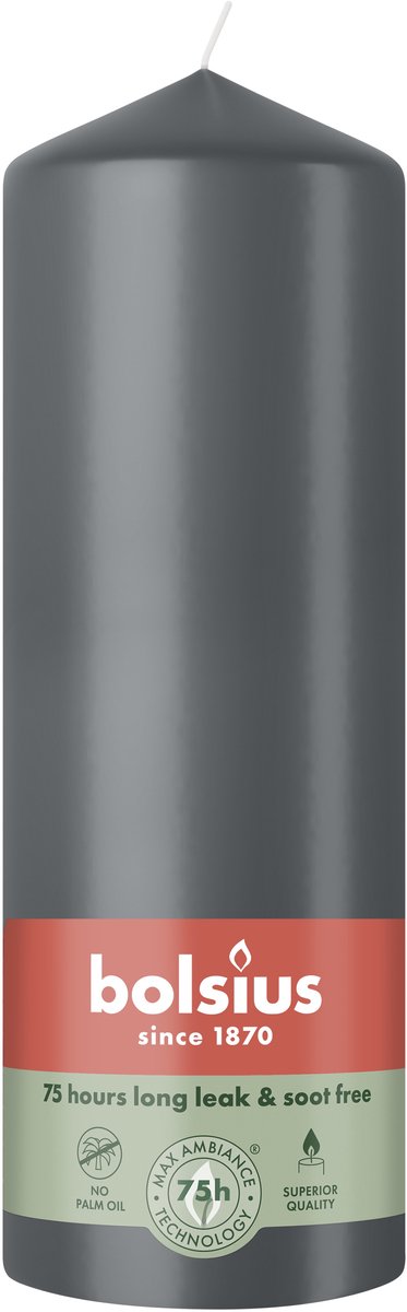 Bolsius Stompkaars 200/68 Stormy Grey (1 stuk)
