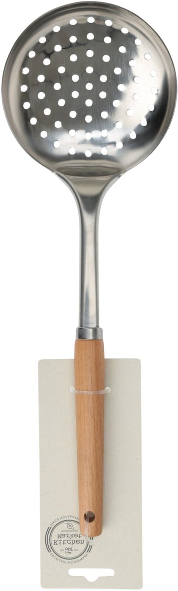 Keukengerei schuimspaan - RVS steel en houten handvat - 32 cm