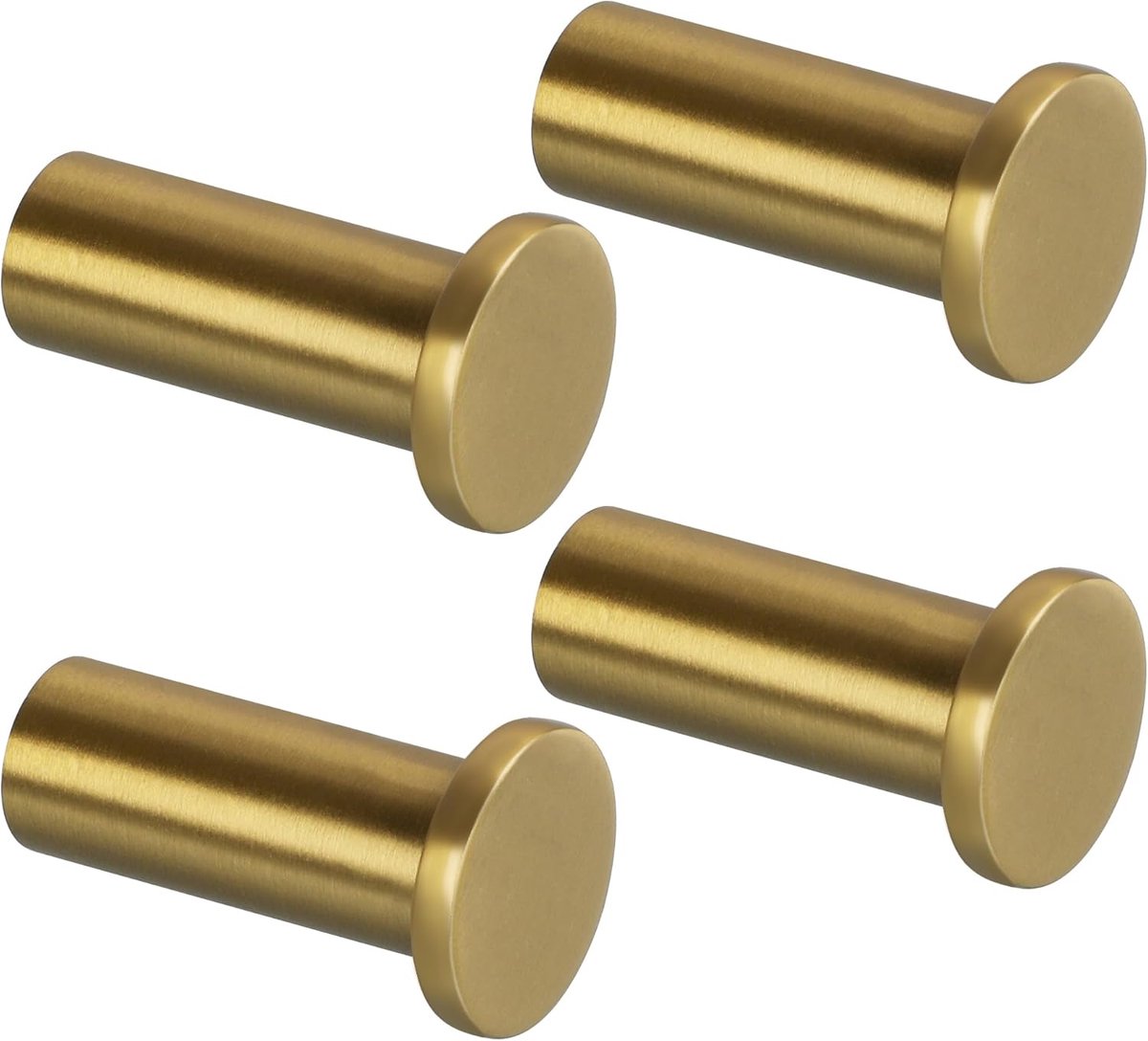 4-pack ronde schroefwandhaken- robuuste haken van roestvrij staal voor badkamer- slaapkamer- keuken- hal en handdoekrek- 16 x 35 mm- goud