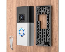 Zelfklevende video-deurbelhouder zonder boren, compatibel met Ring-batterijdeurbel (versie 2024), deurmontageaccessoires voor appartementen, kantoren en woningen (1 verpakking)