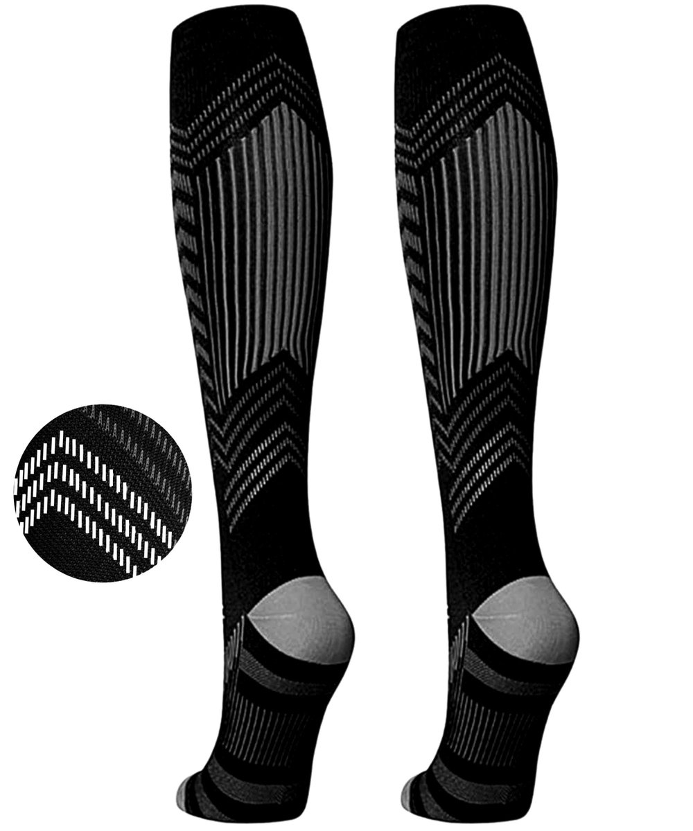 KANGKA Compressiekousen 20-30 mmHg maat XXL – Hardloopsokken, Wandelsokken & Steunkousen met Reflecterend Effect