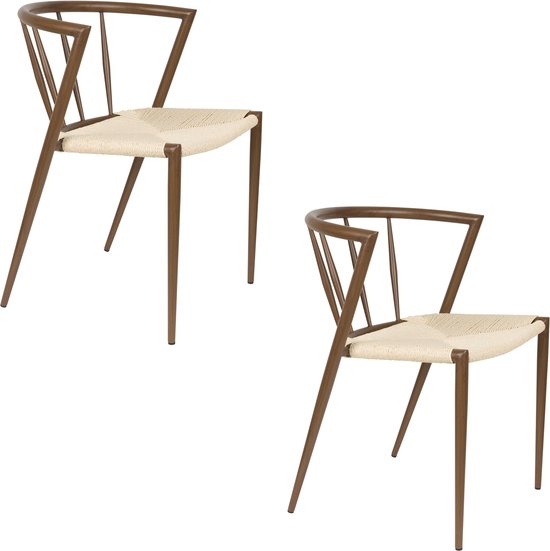 Chaises de salle à manger Housecraft Living Che marron - Set de 2