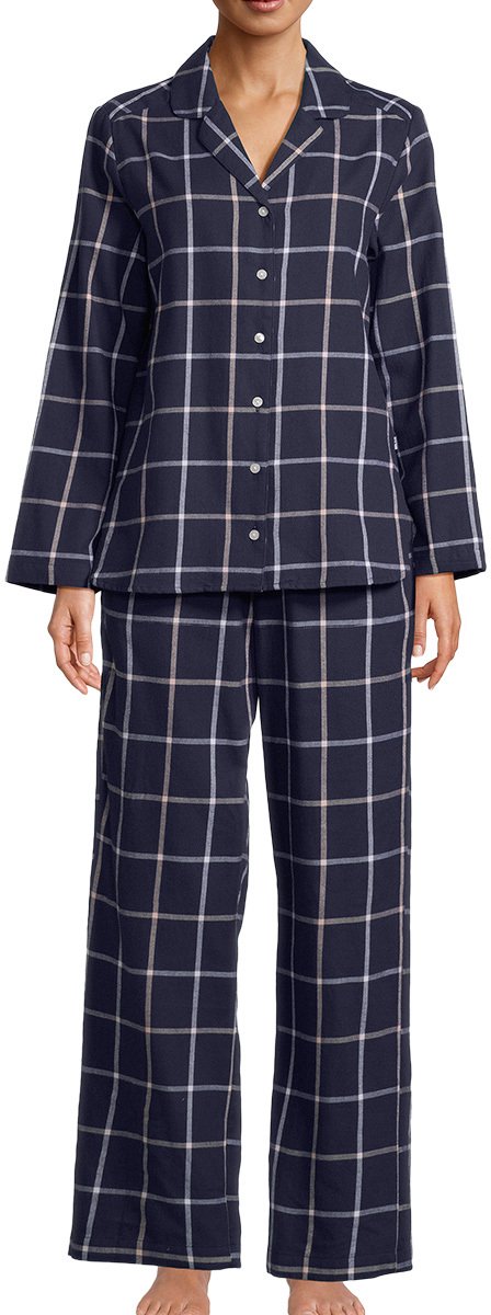 Seidensticker Dames pyjama Classic Flanell navy