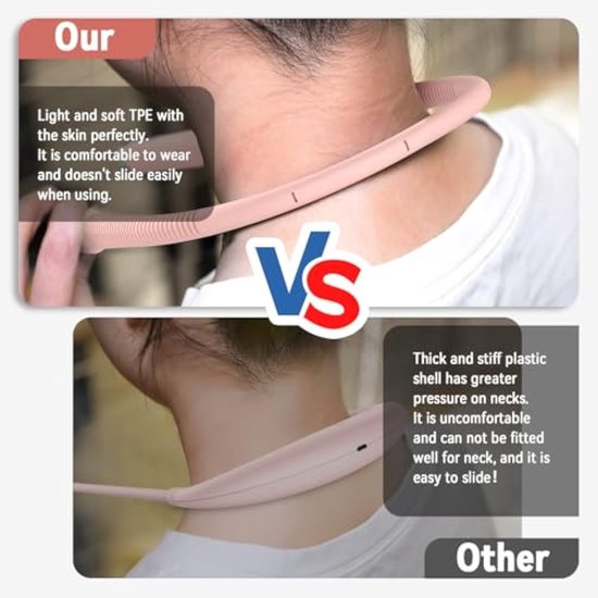 Nekleeslamp, USB-oplaadbaar, 3 helderheidsniveaus instelbaar, leeslamp voor op bed, geschikt voor reizen, breien en kamperen (roze) van ACELEY — afbeelding 4