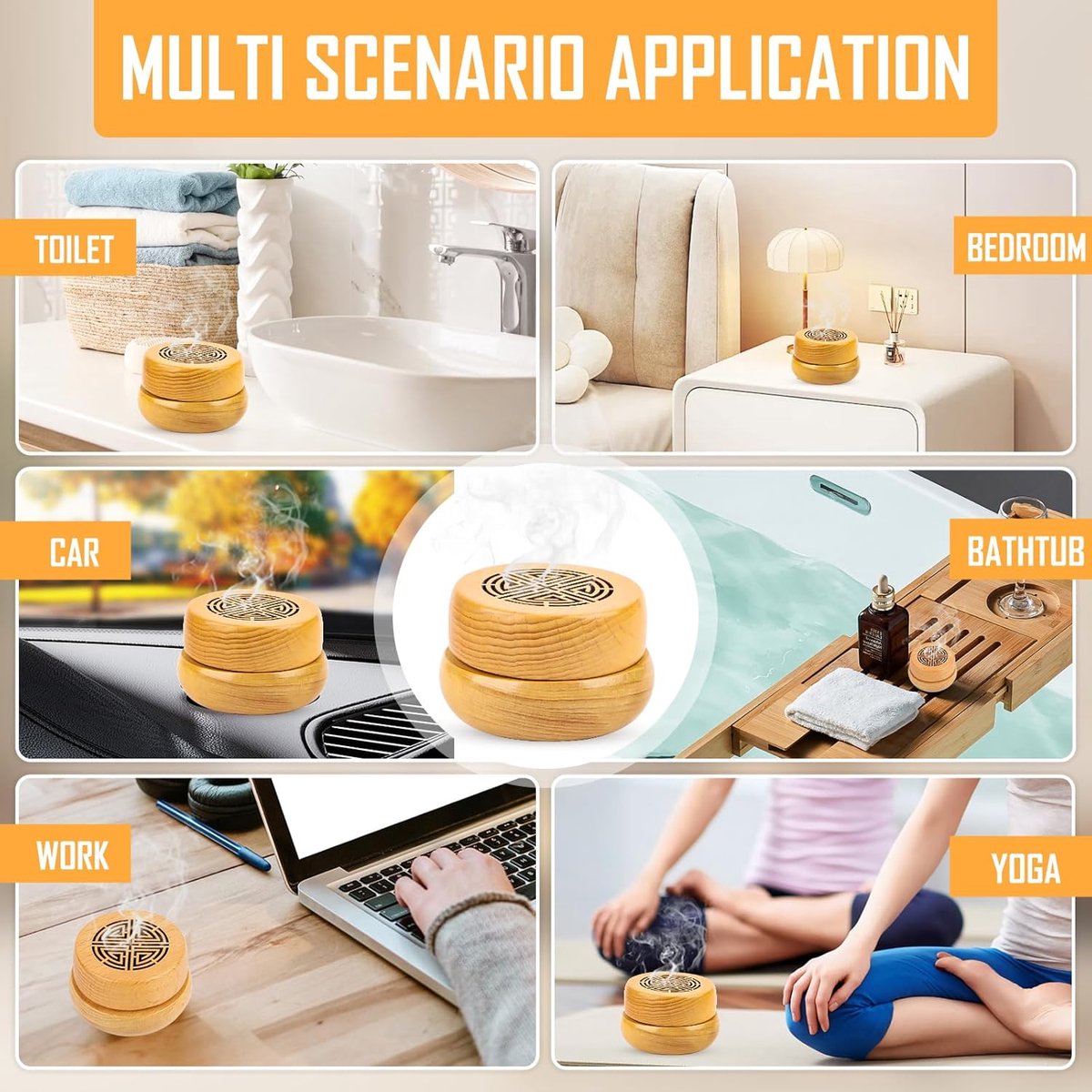 2 Stuks Aromatherapie Diffuser - Houten Diffuser - Essentiële Olie Diffuser - Hout - Aromatherapie Anti-Muggen Aromatherapie Olie Diffuser - Kamergeur - Huismeubilair - Vluchtig - Geur Diffuser - 7 x 7 x 4 cm - Natuurlijke Houtkleur — cadeau in Wonen & Interieur - foto 6
