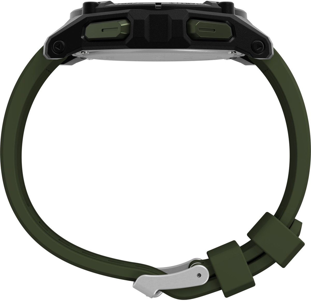 Timex Expedition Ridge Solar Quartz Chronograaf Horloge Groen Kast: 100% Polycarbonate | Armband 100% Siliconen 49 mm TW4B33700AJ, TW4B33900AJ