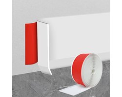 Flexibele Plakplint - Zachte Plint - Lengte: 5 M, Breedte: 8 Cm - Zelfklevende Plint - PVC-plint - Vochtbestendige Hoeklijst - Gegroefde Muurplint - Waterdicht - Flexibele Plint Sierlijst - voor Wand, Vloer, Woonkamer, Slaapkamer, Keuken - Wit