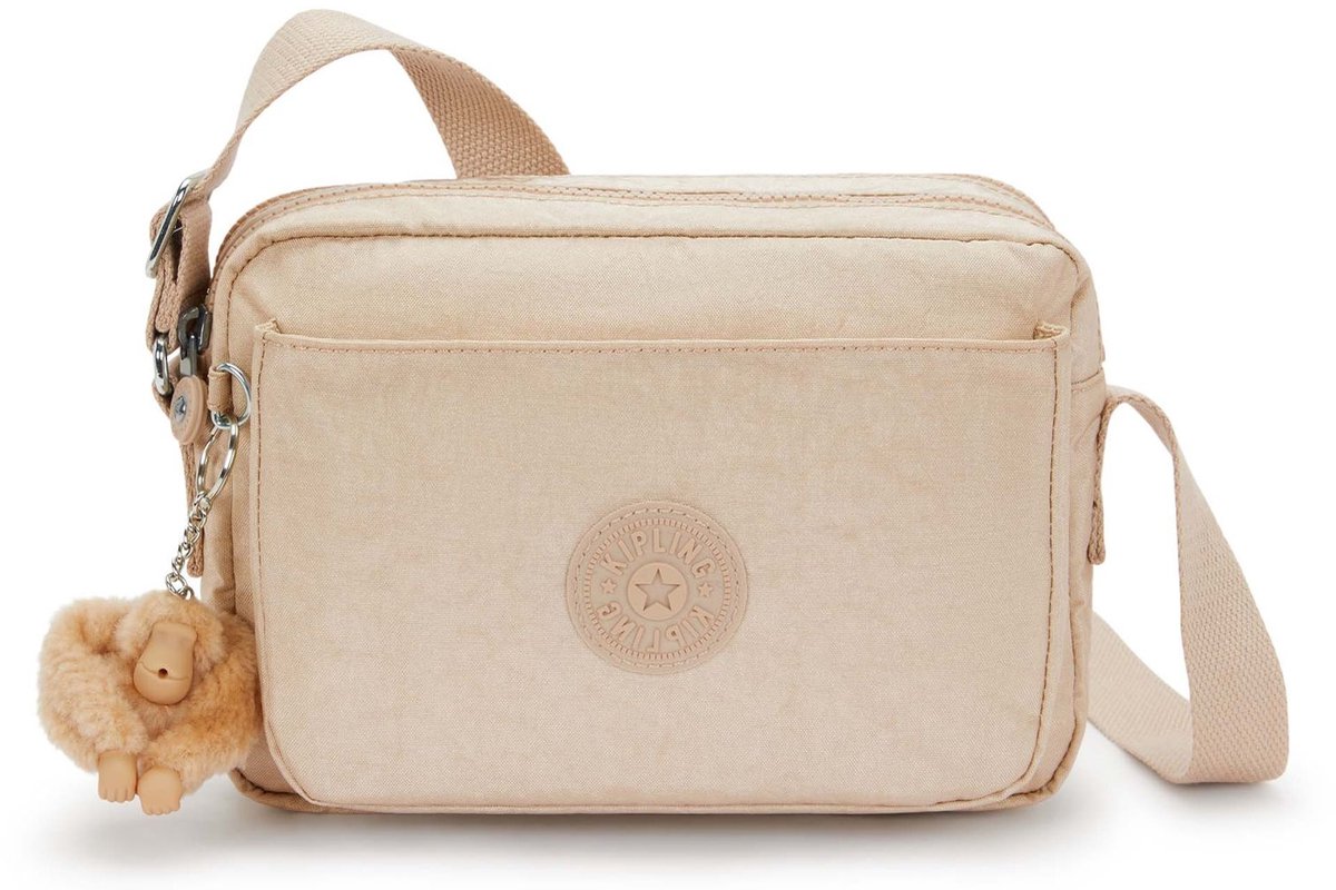kipling schoudertas Basic Plus Abanu Crossbody Sparkled Beige