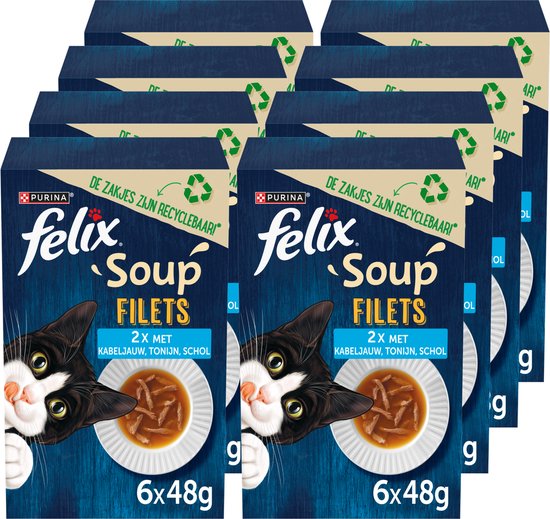 Felix Soup Tender Strips Vis - Kattenvoer Natvoer - 48 x 48 g