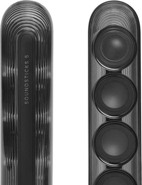 Harman Kardon SoundSticks 5 - 2.1 Design Speaker Set met Subwoofer - Bluetooth Luidsprekersysteem - Transparante Dome - Desktop & Home Audio - Zwart