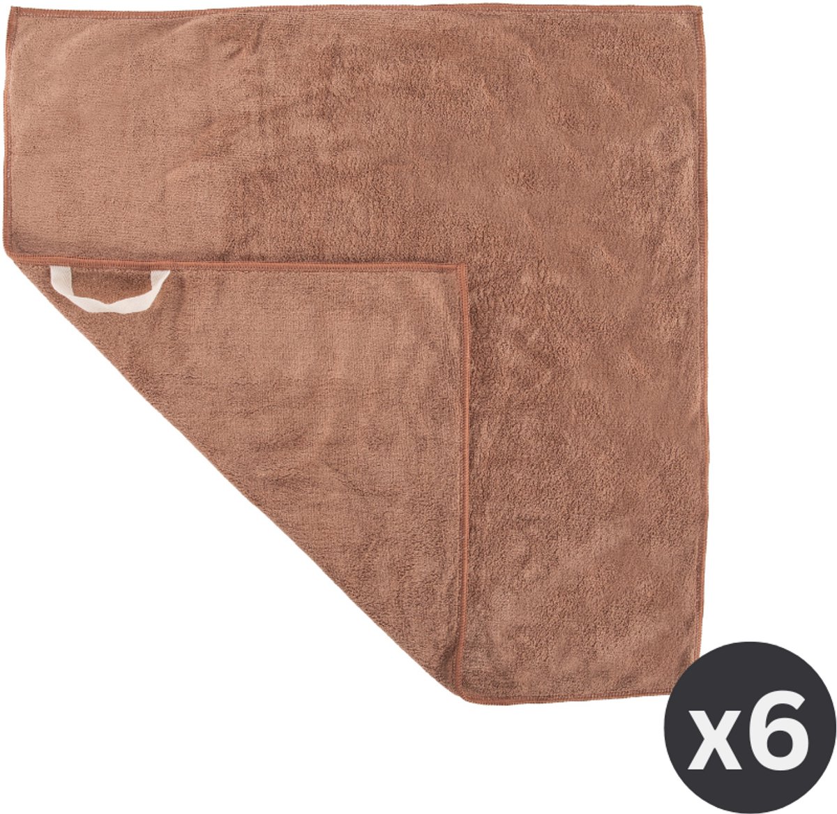Tiseco - Handdoek ESSENTIALS - SET/6 - Microvezel - 50x50 cm, cognac