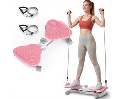 MERACH Multitrainer - Twist Waist Disc Board, Buikspiertrainer met Versterkte Koordtrek - Twist-Fit Draaischijf met Massage Voetzool - tot 136 kg - met hoogwaardige trekkoorden - Buiktrainer - Antislip Geluidsarme Thuistrainer