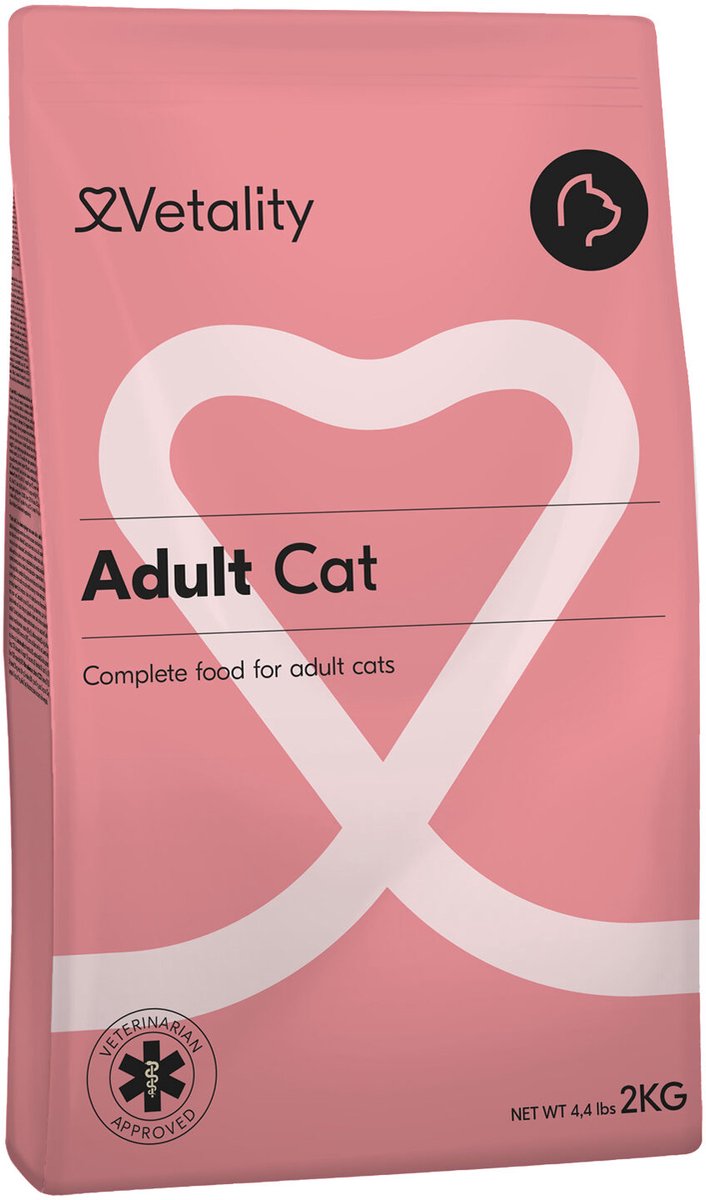 Vetality Vetality Kattenvoer - 2 kg - Kattenvoer Droogvoer Voor Volwassen Katten - Op Basis van Kip