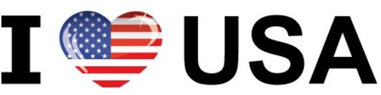 Sticker - I love USA - 19 x 4 cm - Amerika - landenthema