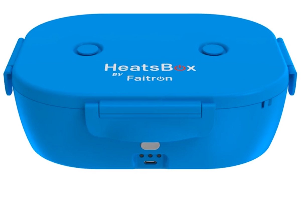 Faitron GO Light - Heatsbox - Electrische Lunchbox - RVS - Verwarmde Lunchbox - Voor Warme Maaltijden - Verschillende Compartimenten - Met App - 12/24V - Blauw