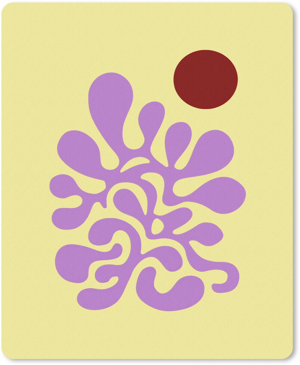 Muismat 19x23 cm - Mousepad Koraal - Cirkel - Abstract - Geel - Muismatten