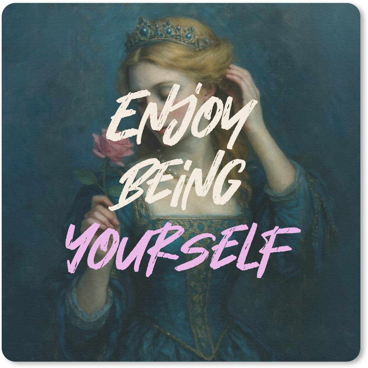 Muismat 20x20 cm - Mousepad Vrouw - Roos - Quote - Muismatten