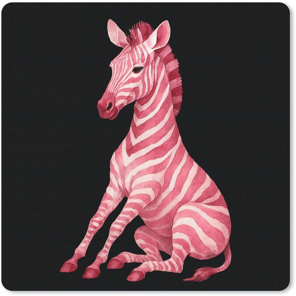 Muismat XXL 80x80 cm - Bureau onderlegger - Bureau mat Zebra - Roze - Gestreept - Bureaumat - Gaming mousepad xl - Bureaulegger groot - Computer deskmat