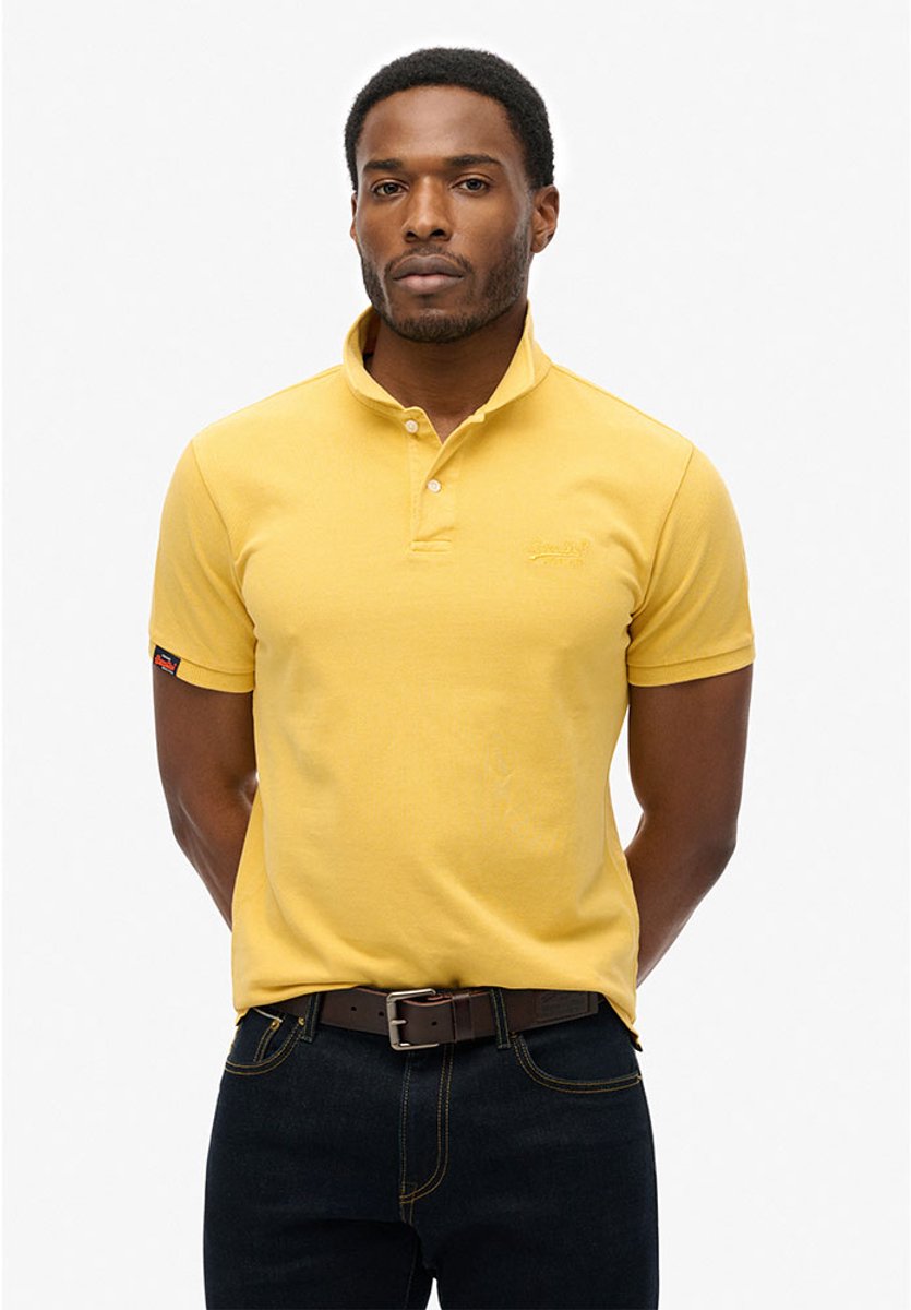 Superdry Vint Destroy Korte Mouw Poloshirt S Man Geel
