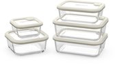 Safecourt vershoudbakjes - volledig van glas (100% micro-plastic vrij) - oven, vriezer, magnetron en vaatwasser - 5 delige set