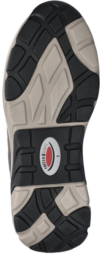 Zool van grijze Gabor sneaker met zwart, beige en grijs profiel.