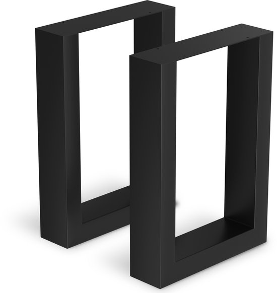 Tafelpoten U-vorm 30×43 cm – Set van 2 – Industrieel – Mat Zwart