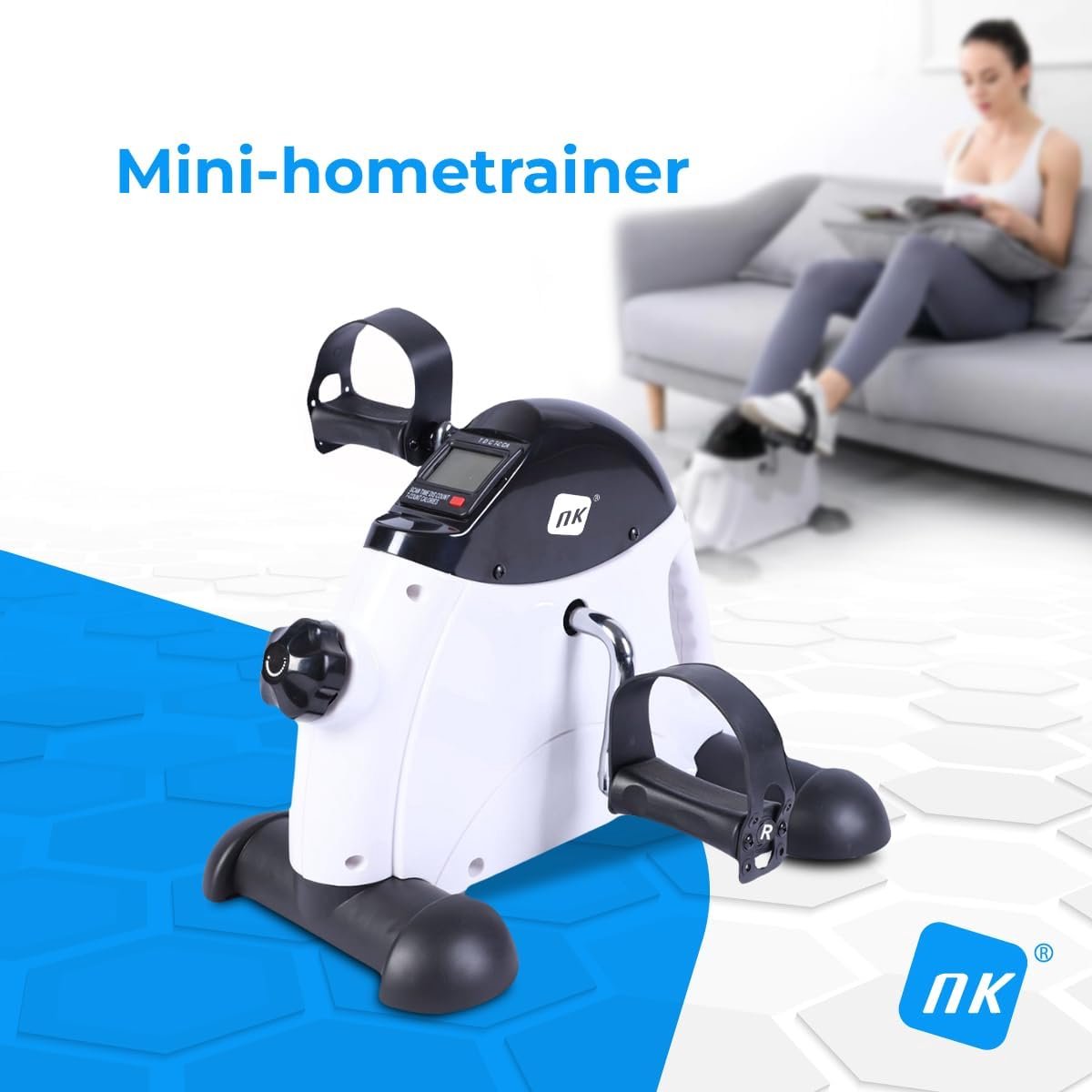 Pedalen trainer voor arm- en beentraining met LCD-display en instelbare weerstand