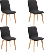 Eetkamerstoelen Stof Zwart 4 STUKS / Eetkamer stoelen / Extra stoelen voor huiskamer / Dineerstoelen / Tafelstoelen / Barstoelen