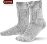 Sukats® Alpaca Sokken - Wollen Sokken - Warme Sokken - 8 Paar - Maat 39-42 - Grijs - Verwarmde Sokken - Wintersokken - De Moderne Geitenwollen Sokken Dames en Heren