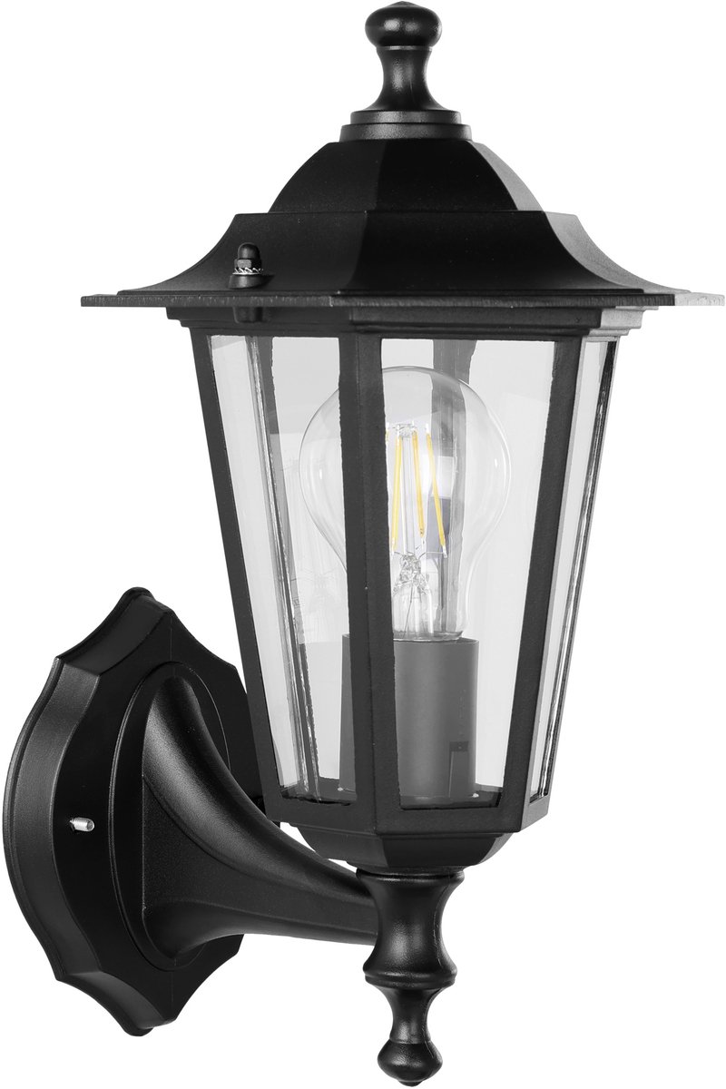 Bol.com EGLO Laterna 4 Wandlamp - Voor buiten - 1 Lichts - Zwart - Helder aanbieding