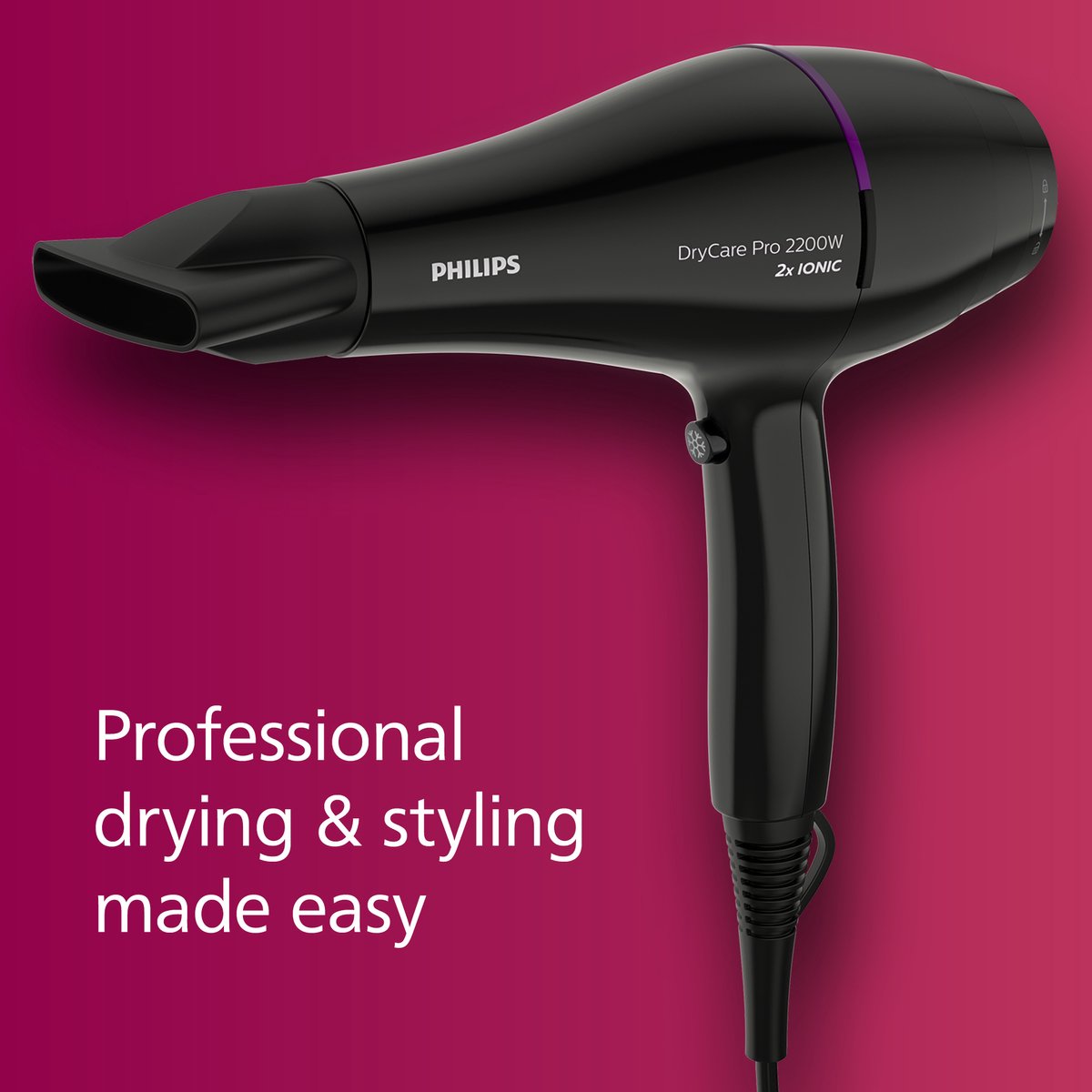 Philips DryCare Pro Fohn – 2100W – Haardroger met Ionentechnologie – 3 Warmtestanden – BHD272/00 — afbeelding 6