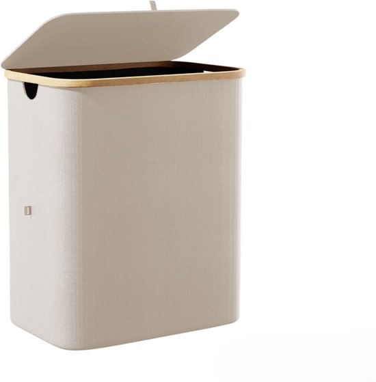 Nince Wasmand - 141L - Groot formaat - Stoffen Wasmand met Deksel - Sterk materiaal - Wassorteerder