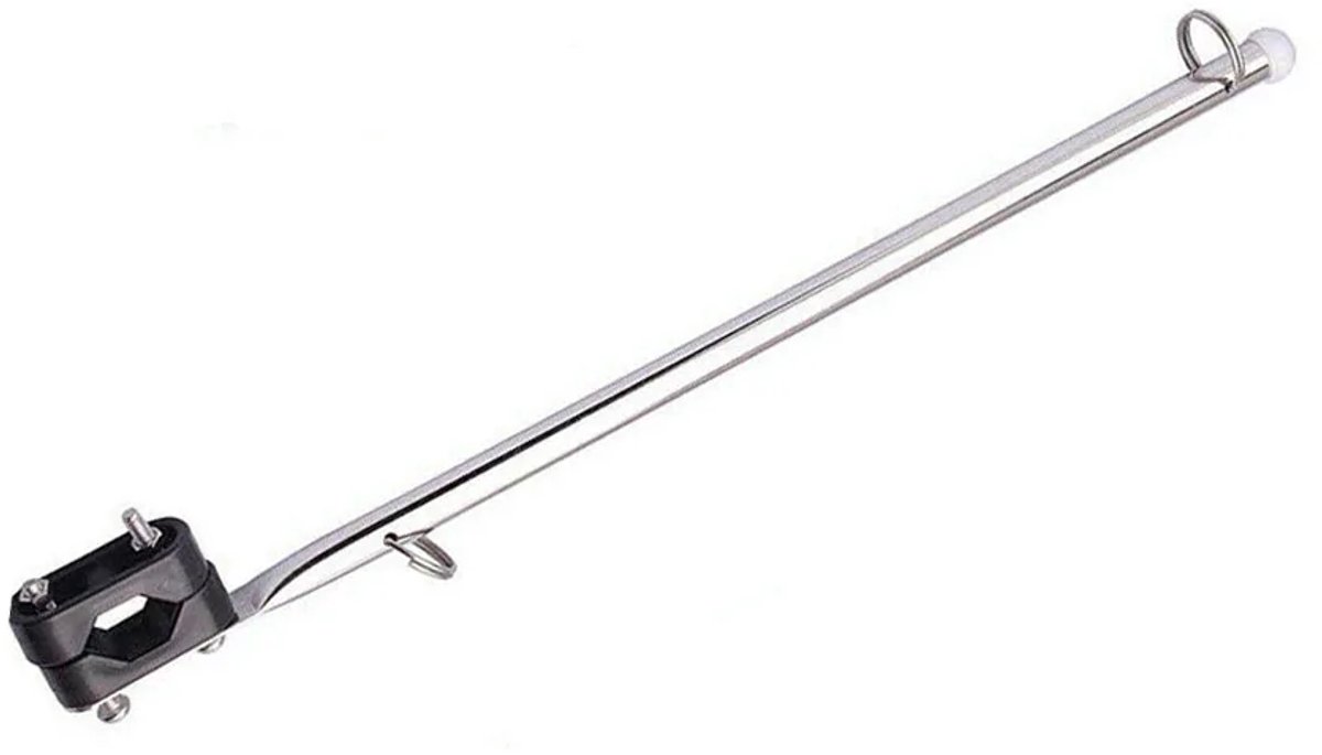 Fes Marine - RVS vlaggenstok 356mm met relingklem - 19 tot 25 mm reling - 20x30 cm vlag