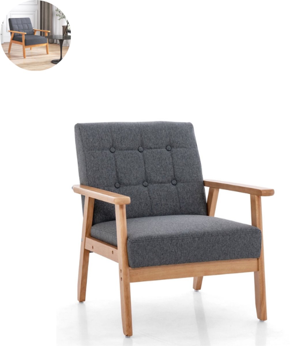 Fauteuil - Relaxzetel - Relaxstoel - Relaxfauteuil - Stoel - Met armleuning - Voor één Persoon - Grijs
