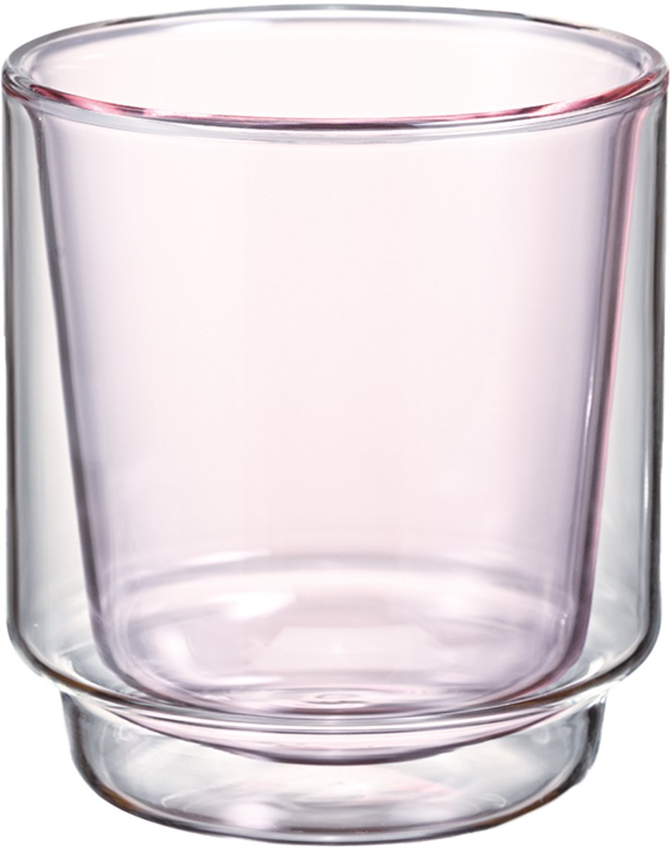 HARIO Double-Walled Matcha Cup - 370mL - Dubbelwandige Matchakop - Hittebestendig Glas - Roze