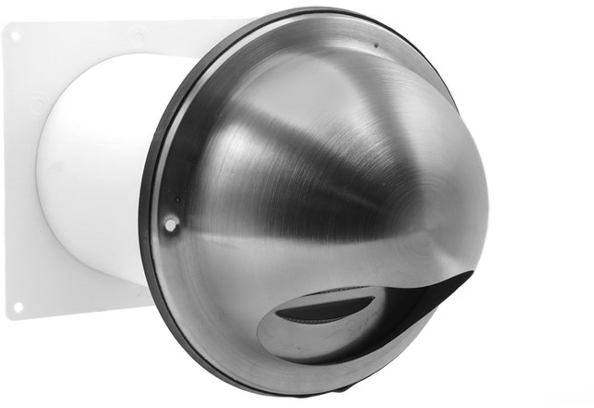 Nedco BV Buitenrooster bol model ø 125mm, verpakt in krimpfolie RVS AiSi316