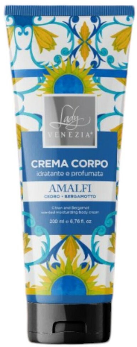 Lady Venezia ceramiche geparfumeerde en hydraterende bodycreme Amalfi met Ceder en Bergamot 200ml