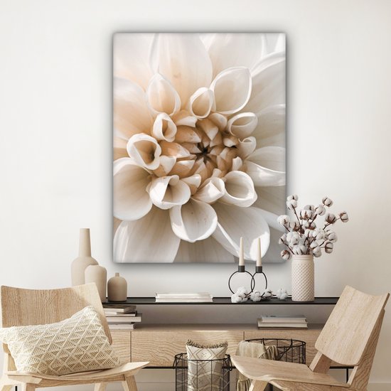 Tableau sur toile Fleurs - Wit - Nature - 90x120 cm - Décoration murale