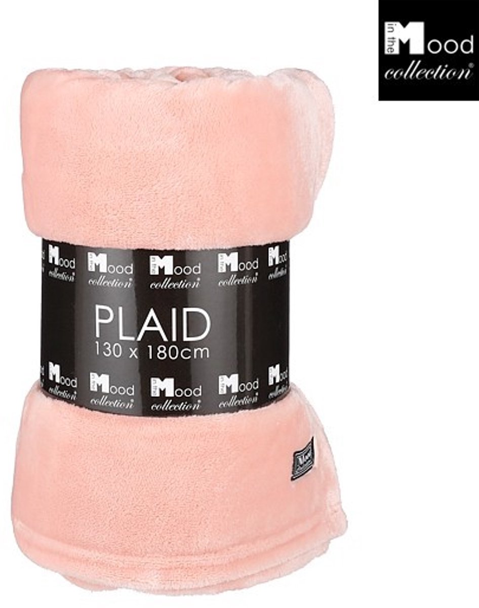 In The Mood Collection Famke Fleece Plaid - L180 x B130 cm - Perzik