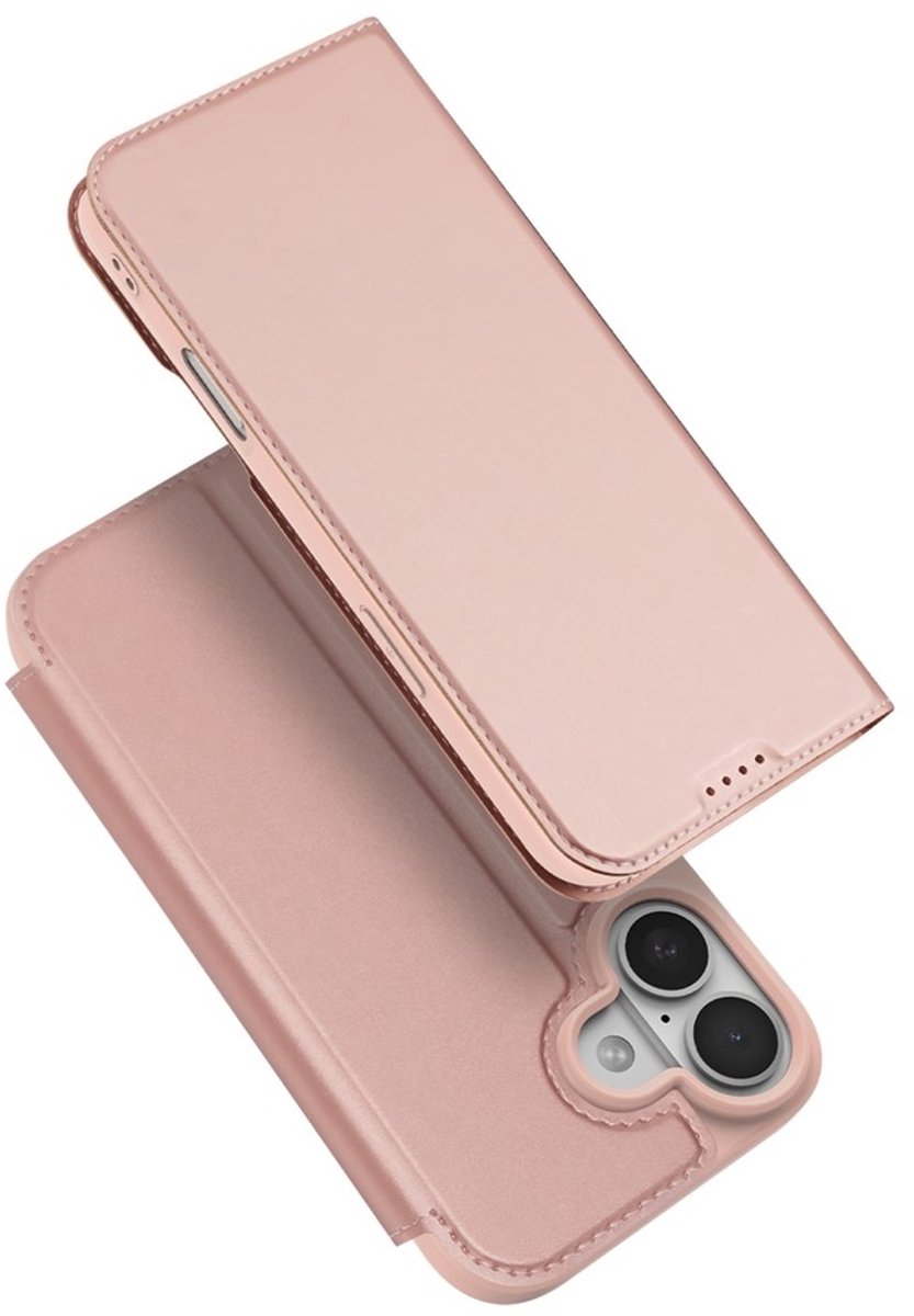 Dux Ducis Geschikt voor iPhone 17 hoesje - Slim bookcase - Rose Goud